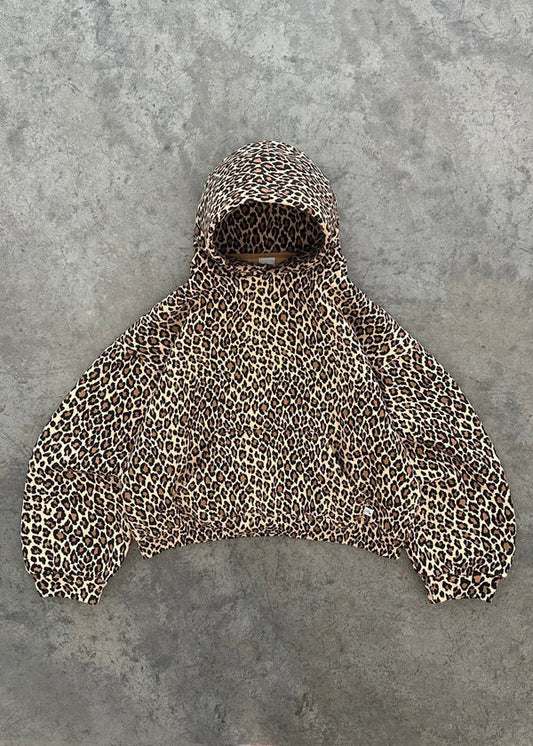 Dam Hoodie och Joggingbyxor Set Leopardmönster Polyester Blend-1