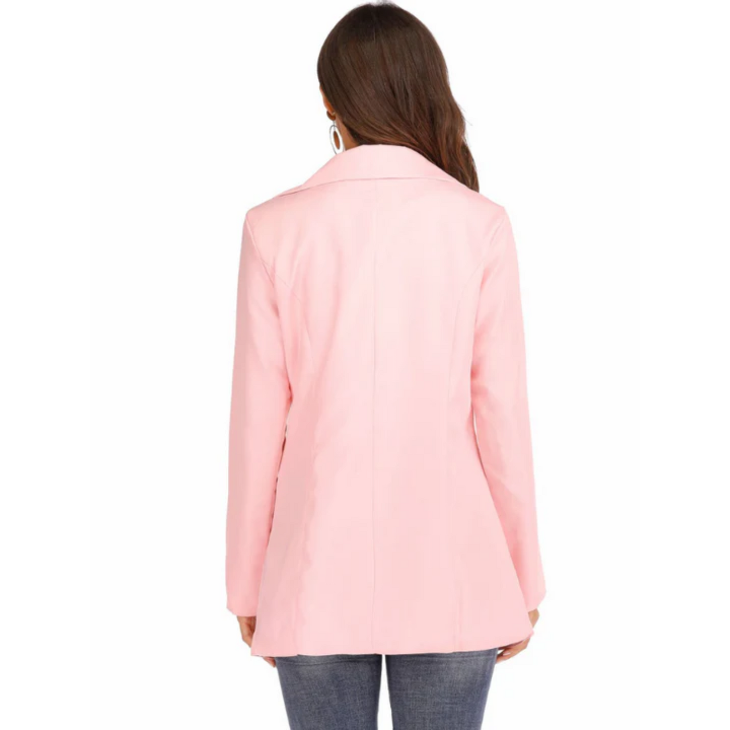 Dam Blazer Snävt Klippt Modern Design Högkvalitativt Tyg-3