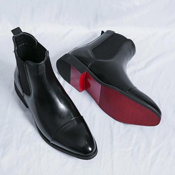 Mäns Stövlar Elegant Läder Ergonomisk Design Komfort 7