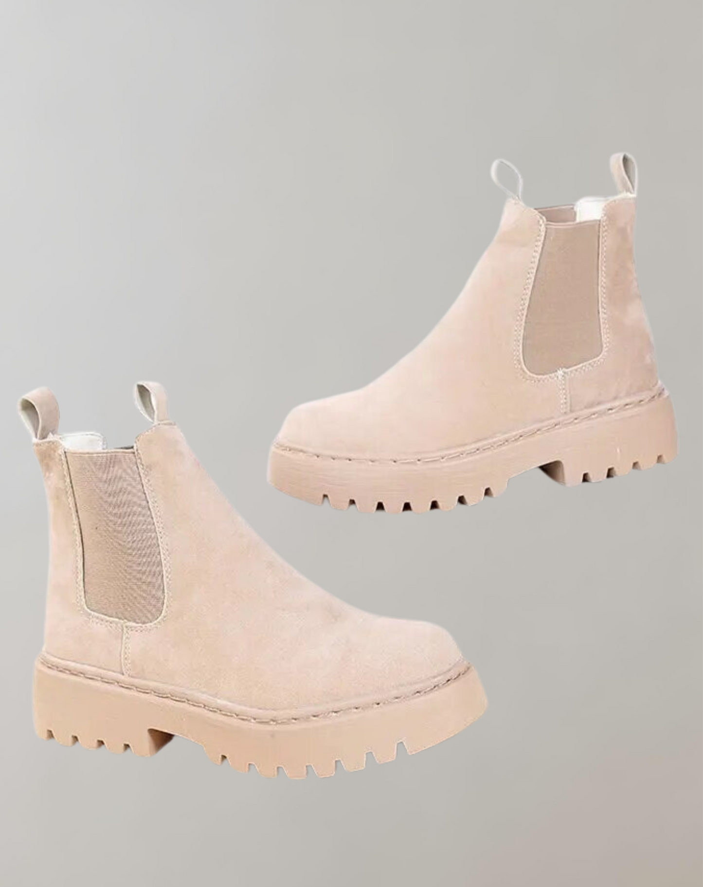 Kvinnor Kort Stövlar Gummiband Högkvalitativt Syntetmaterial-2