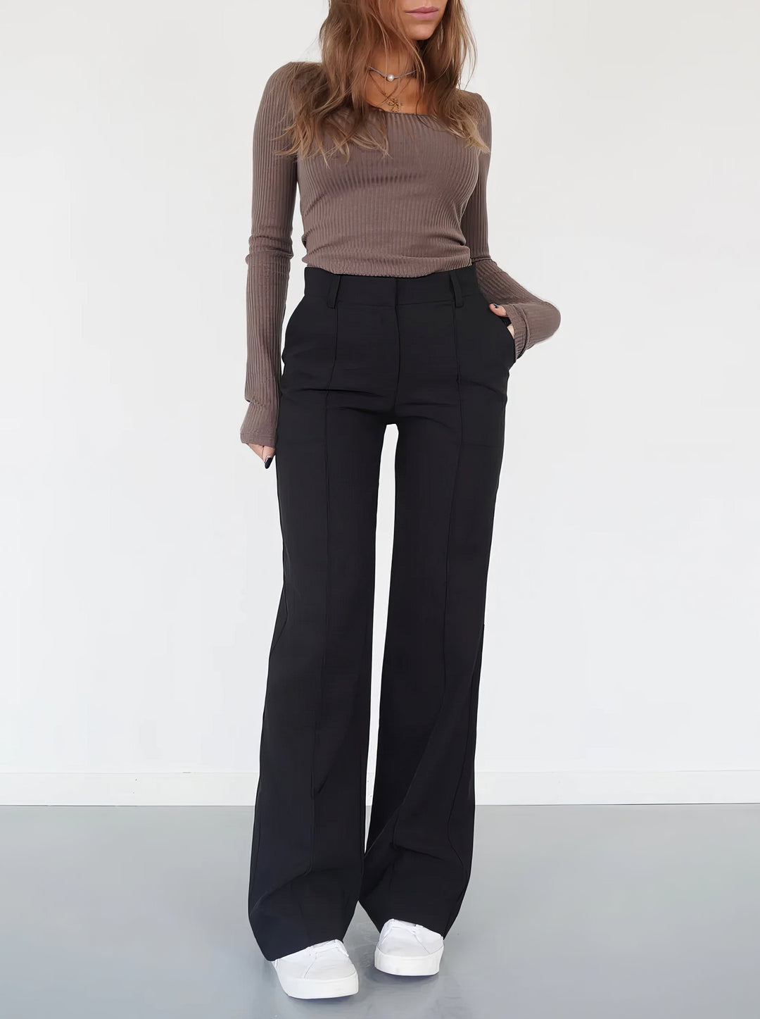 Variant image for Kvinnors Vardagsbyxor Elastisk Polyester-1