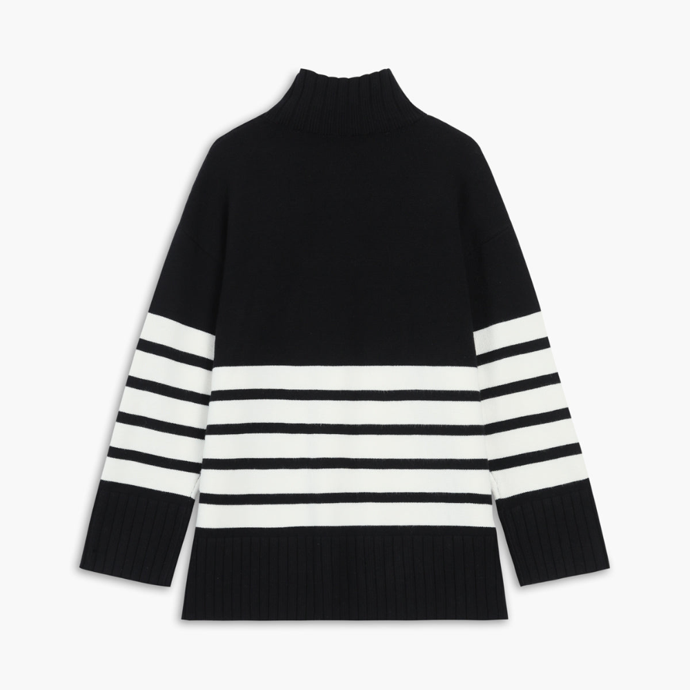 Variant image for Dam Turtleneck Tröja Lång Ärmar Mjuk Material Randig-6