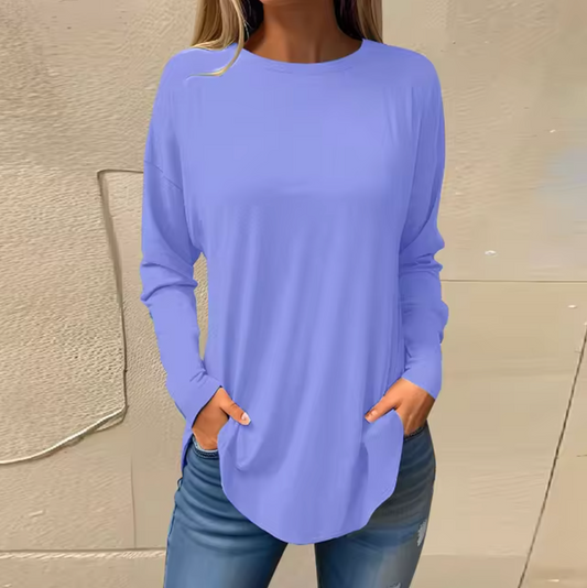 Långärmad T-shirt Herr Rund Hals Bomullsliknande Material 1