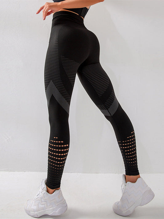 Kvinnliga Sport Leggings Hög Midja Flexibel Polyester Elastan-1