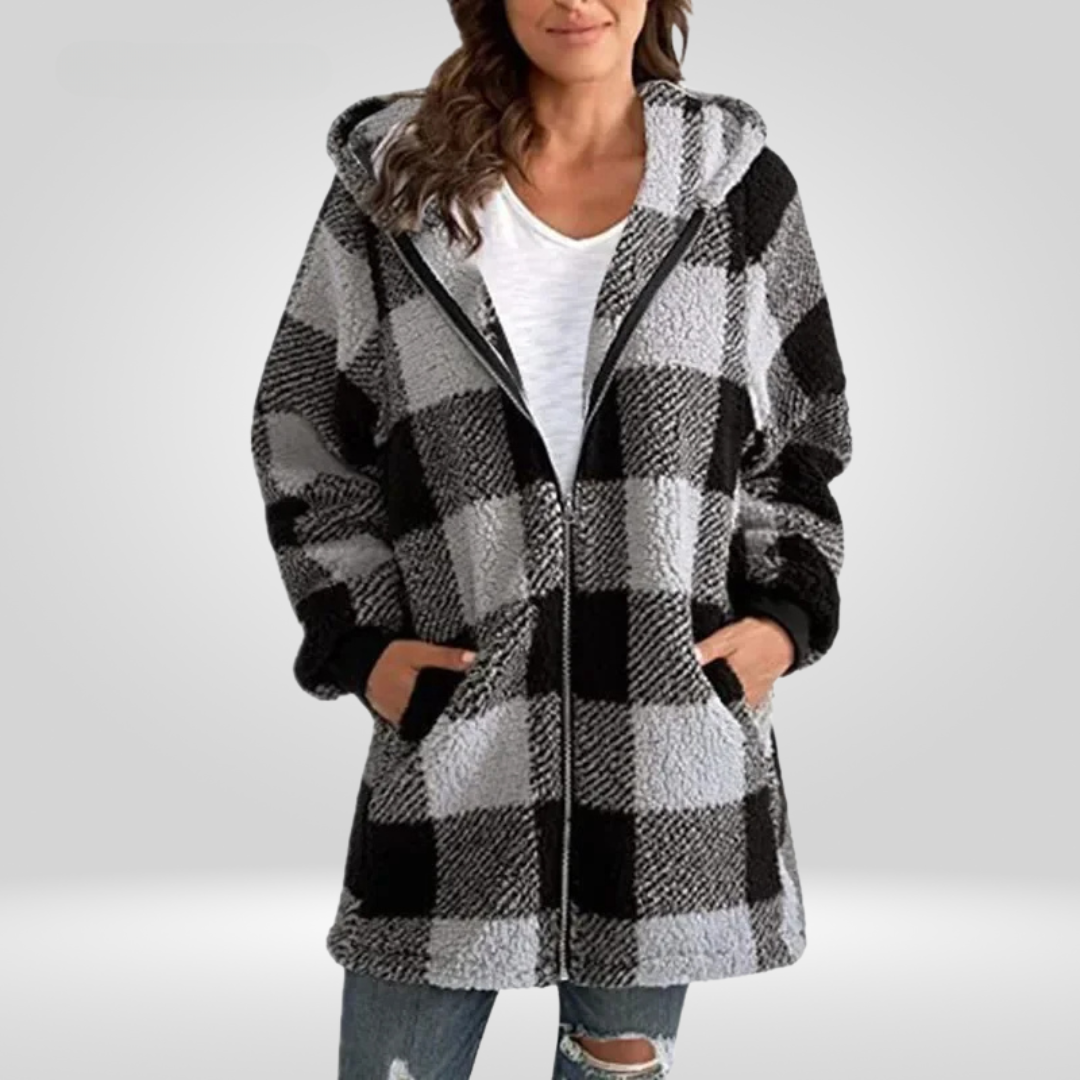 Dam Kappa i Klassisk Karomönster - Högkvalitativt Material, Mjukt Foder och Andningsbart Tyg, S-5XL 12