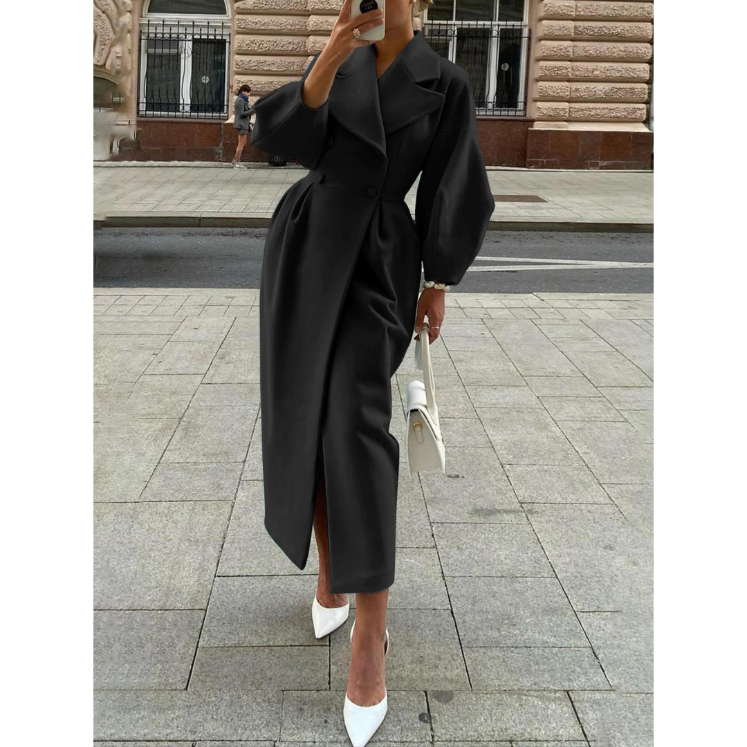 Dam Trenchcoat Lång Ärmd Ull-6