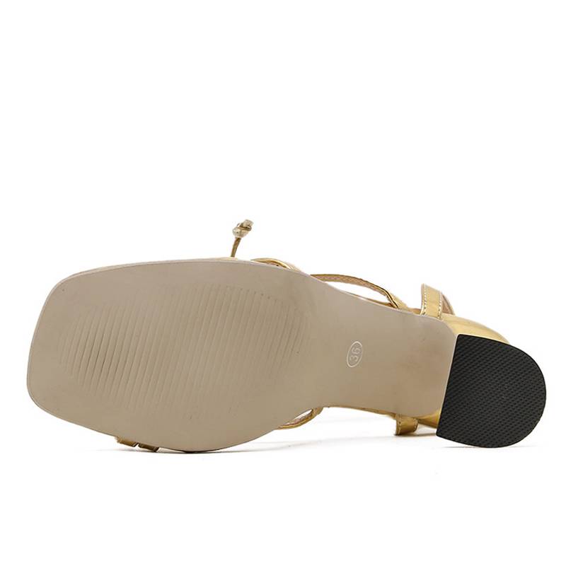 Dam Gladiatorsandal Ankelrem PU-läder-5