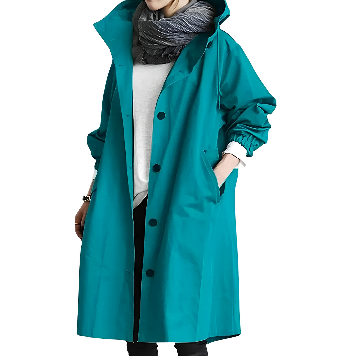Damjacka Vattentät Vindtät Huvjacka Figurformande Polyester 5