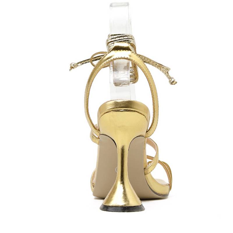 Dam Gladiatorsandal Ankelrem PU-läder-4