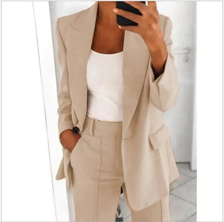 Dam Blazer Set Sofistikerad Polyester Elastan-2