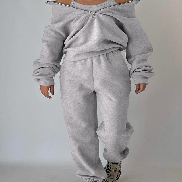 Variant image for Dam Träningskläder Uppsättning Hoodie och Joggingbyxor Polyester och Bomull-28