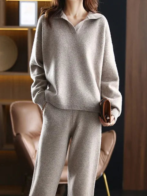 Kvinnors Träningsset Överdimensionerad Tröja och Byxor Polyester 9
