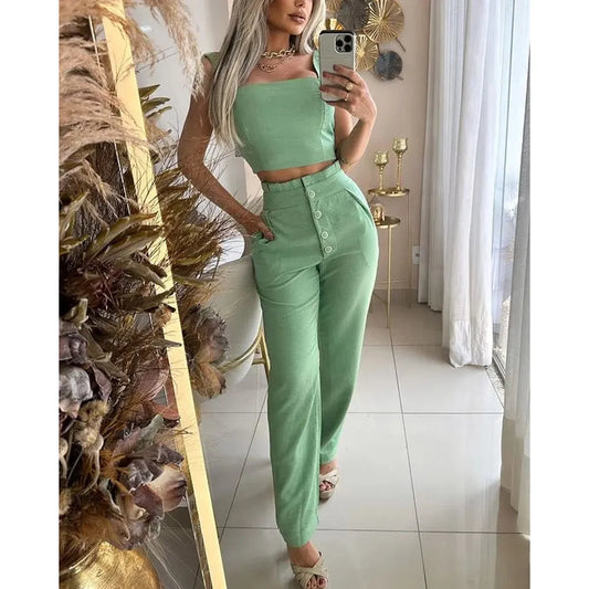 Dam 2-delad Klädset Casual Polyester-1