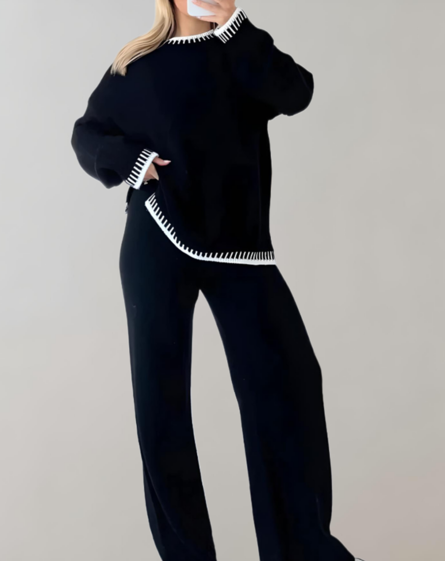 Tvådelat Set Dam Elegant Hållbar Polyester Elastan 3