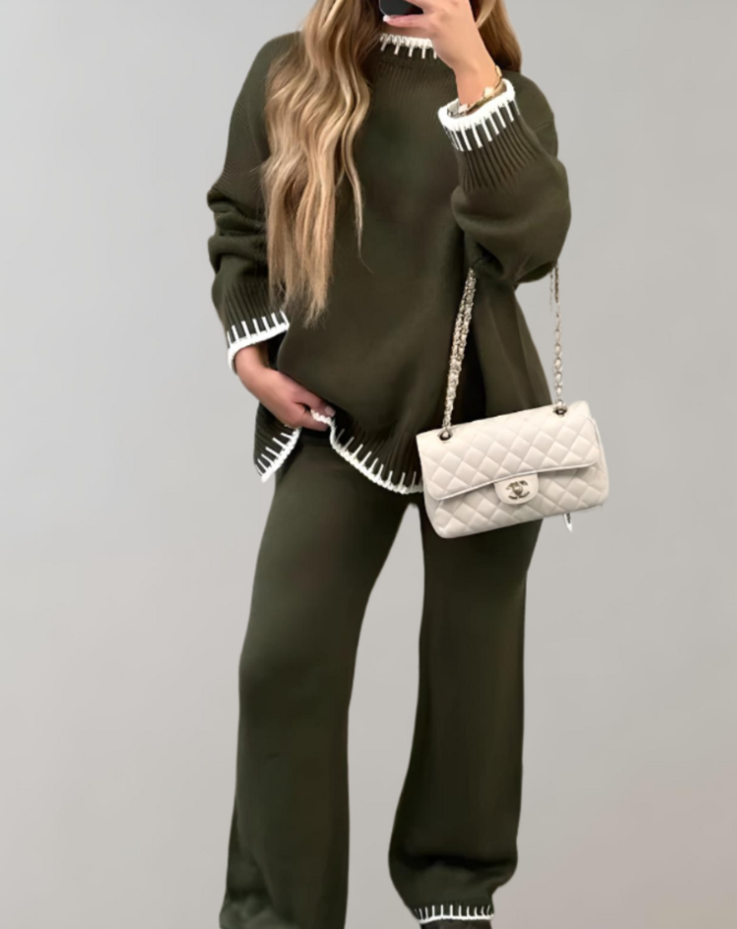 Tvådelat Set Dam Elegant Hållbar Polyester Elastan 4
