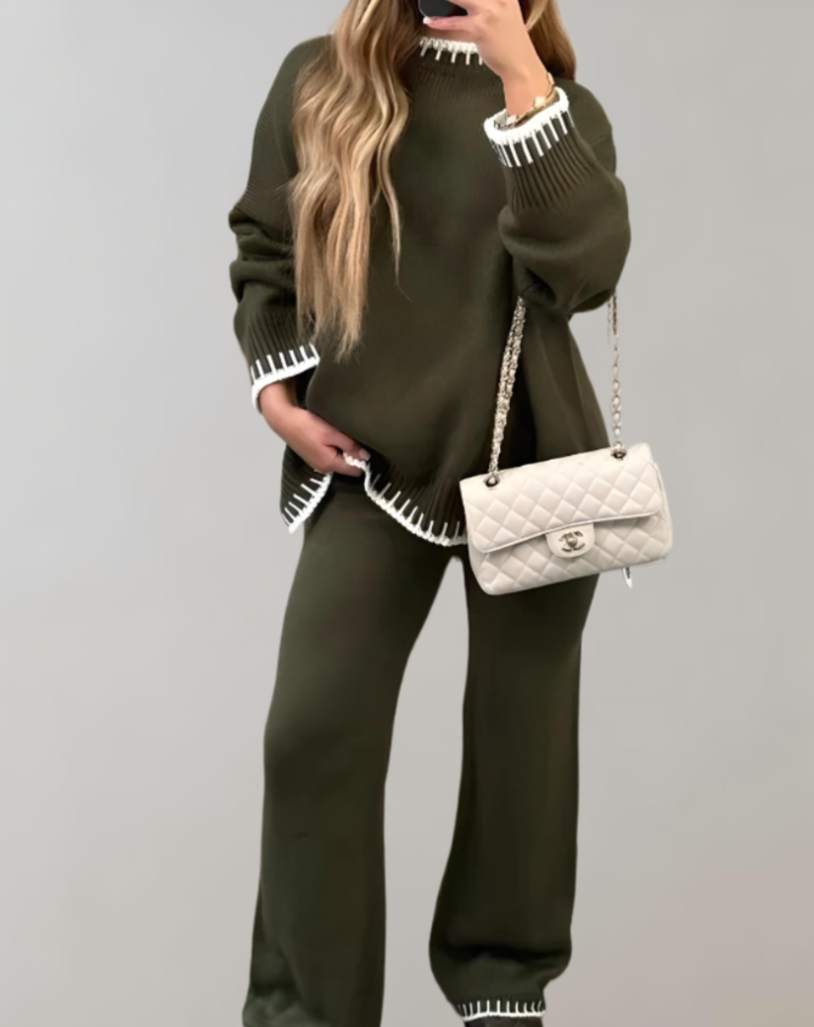 Tvådelat Set Dam Elegant Hållbar Polyester Elastan 8