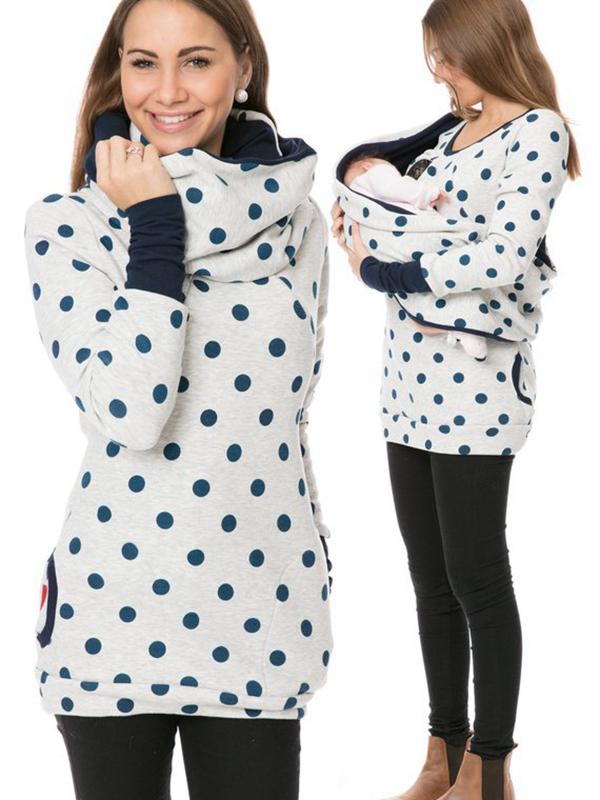 Variant image for Kvinnors Graviditets Topp Blommönster Polyester Långärmad-29