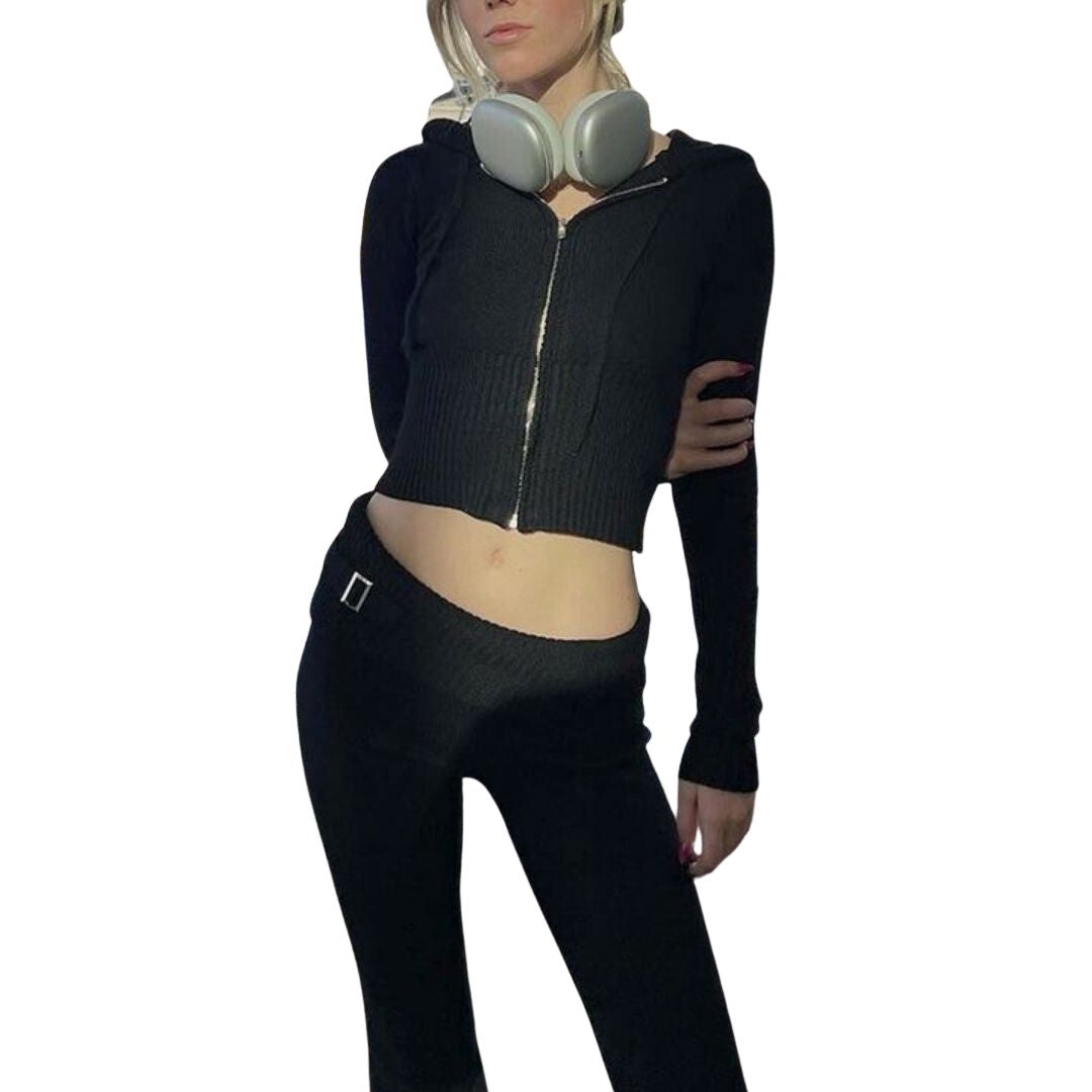 Dam Hoodie och Byxor Set Modern Design 100% Bomull-3