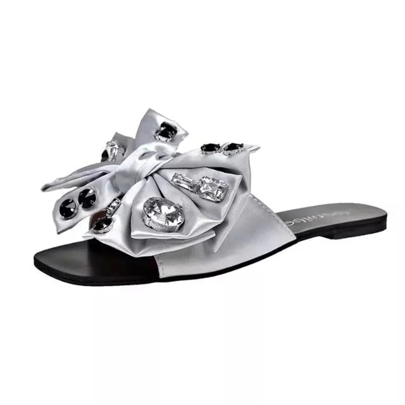Dam Sandaler Bling Bling Silke med Kristalldetaljer Platt Sula-5