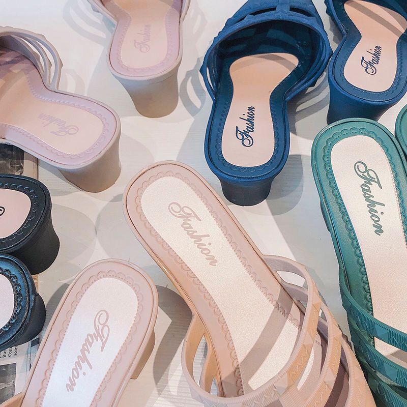 Dam Sandaler Platta PVC med Funktionella Detaljer-2