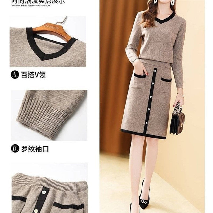 Dam Kjoluppsättning Rund Hals Bomull Polyester Casual-4