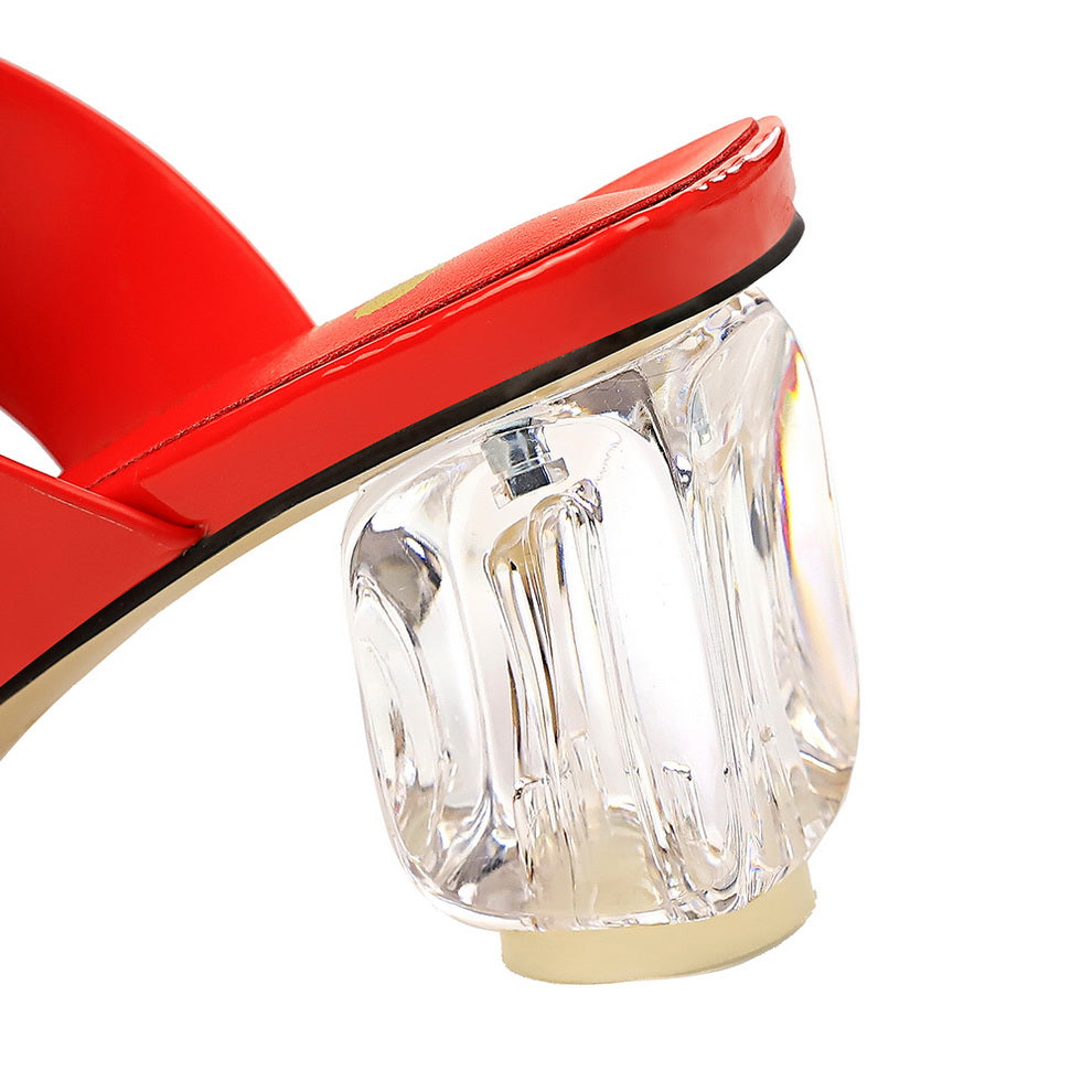 Dam Slingback Sandaler Hög Klack PU-gummi-4