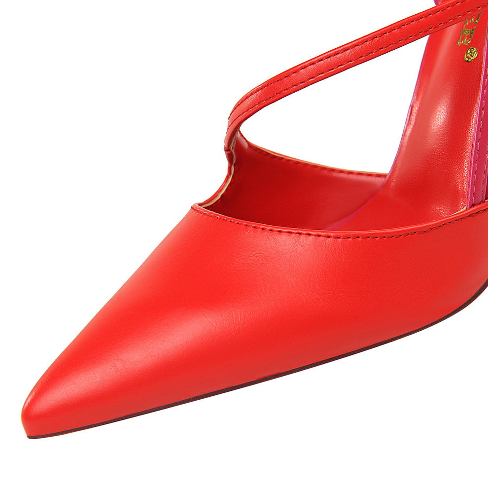 Dam Crossover Sandaler Blockklack Plush och PU-5