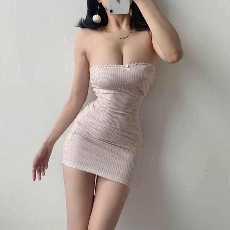 Kvinna Mini Klänning Retro Båghals Bomullspolyester Spandex-3