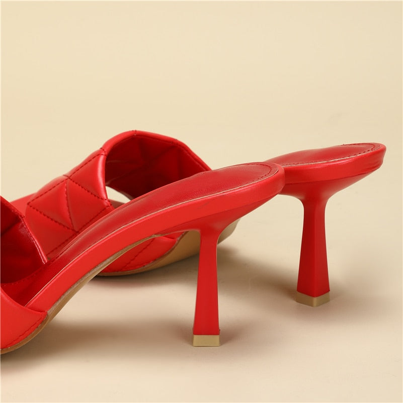 Dam Sandaler Bekväm PU Högdesign med Gummisula-4