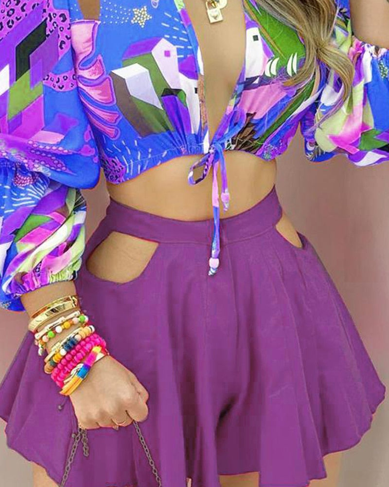 Dam Shorts Set Lykta Ärmar Polyester-3