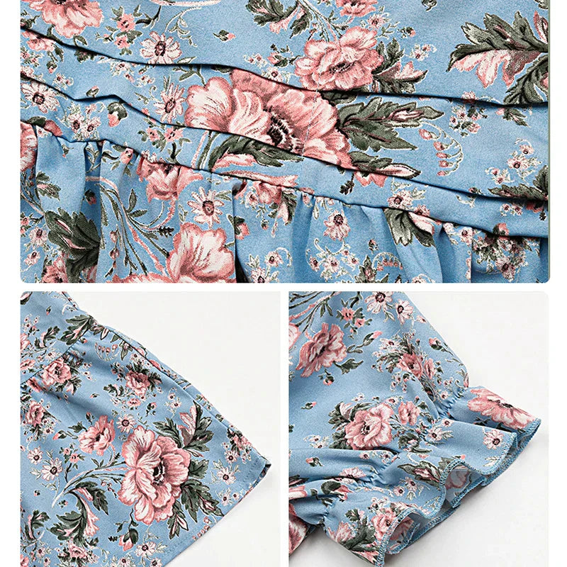 Kvinna Klänning Blommig Polyester 3