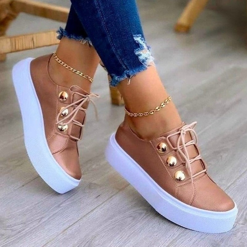 Dam Sneakers Trendig Eco Leather Komfortabel och Modern-4