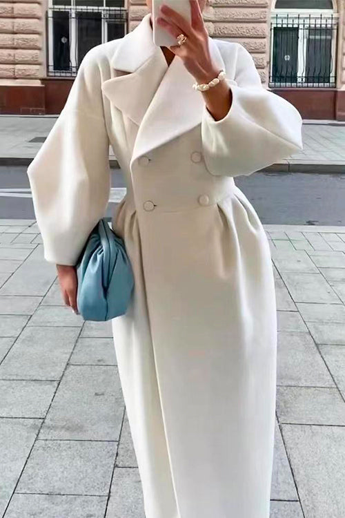 Dam Cardigan Dubbelbröst Lykta Ărmar Bomull Polyester-1