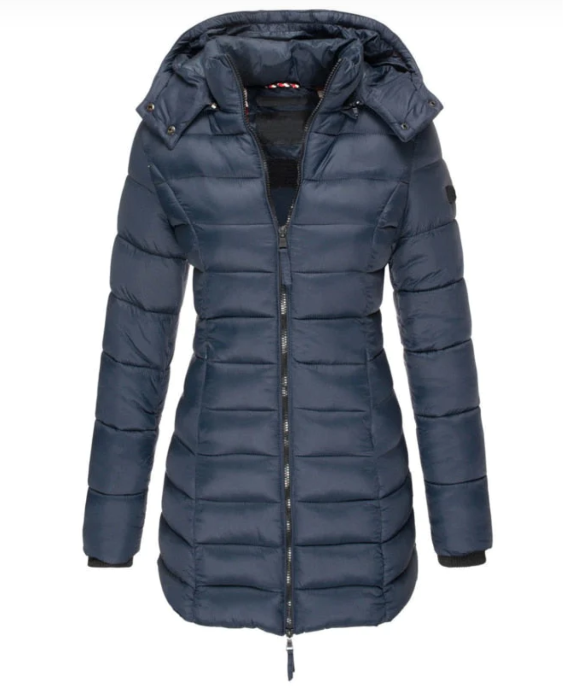 Variant image for Damjacka med huva och blixtlås i polyester för kalla dagar-1
