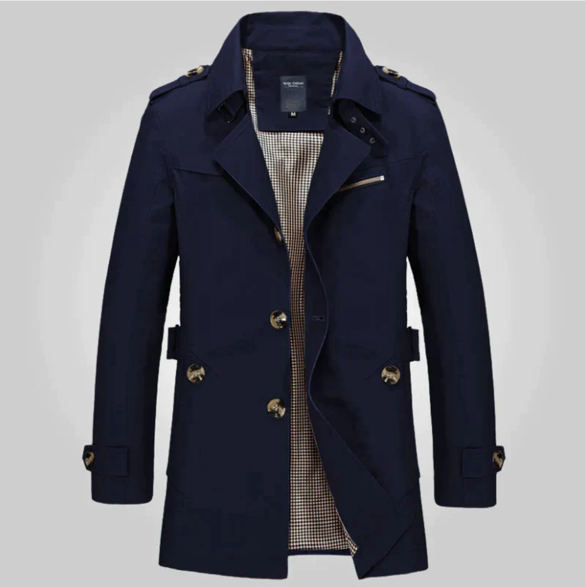 Herr Trenchrock Klassisk Design Vattenavvisande Material-2