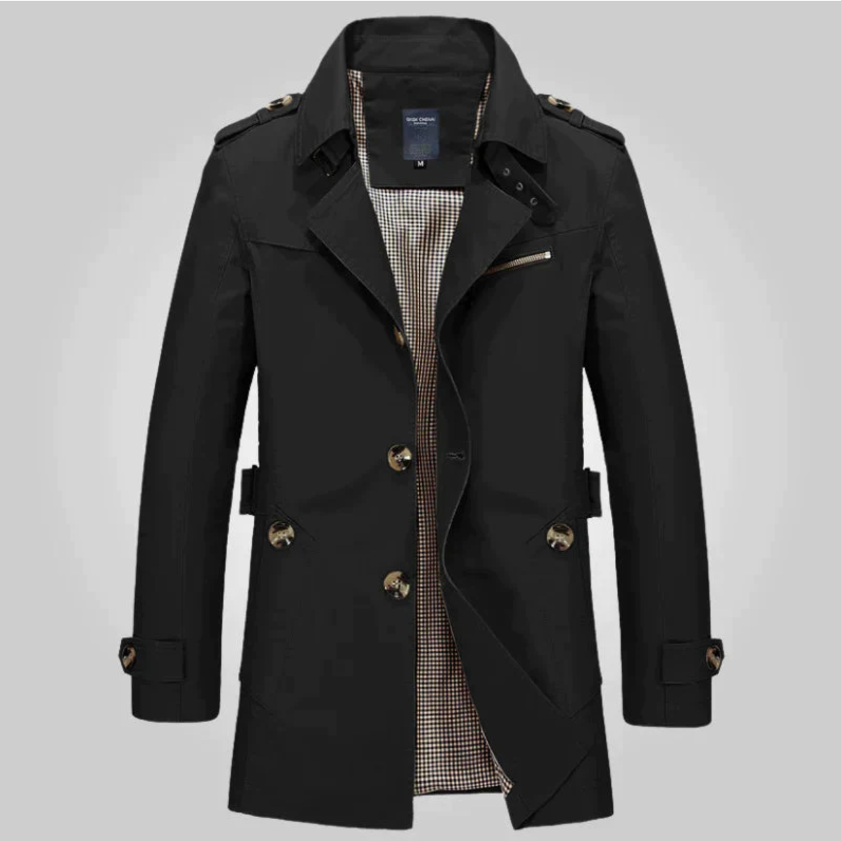 Herr Trenchrock Klassisk Design Vattenavvisande Material-3