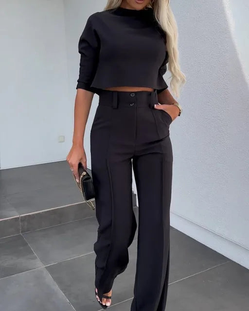 Tvådelat Set Dam Trendig Slim Fit Polyester-1