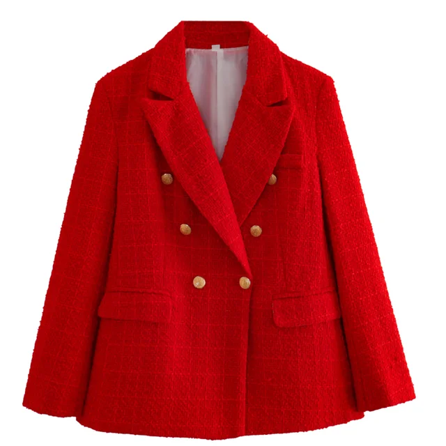 Variant image for Kvinnors Blazer Syntetfiber Polyester Dubbel-Radig Stängning-13