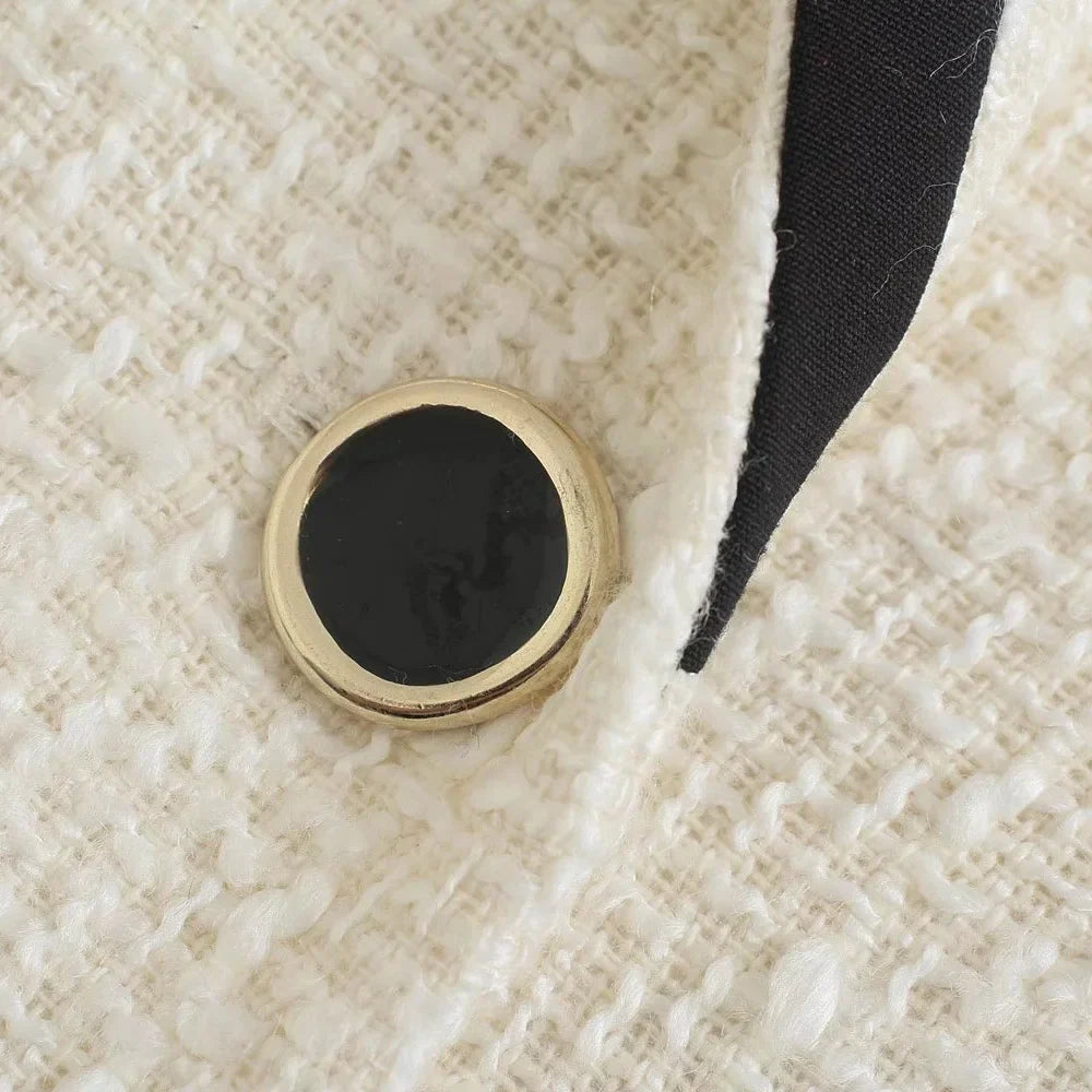 Kvinnors Blazer Syntetfiber Polyester Dubbel-Radig Stängning-6