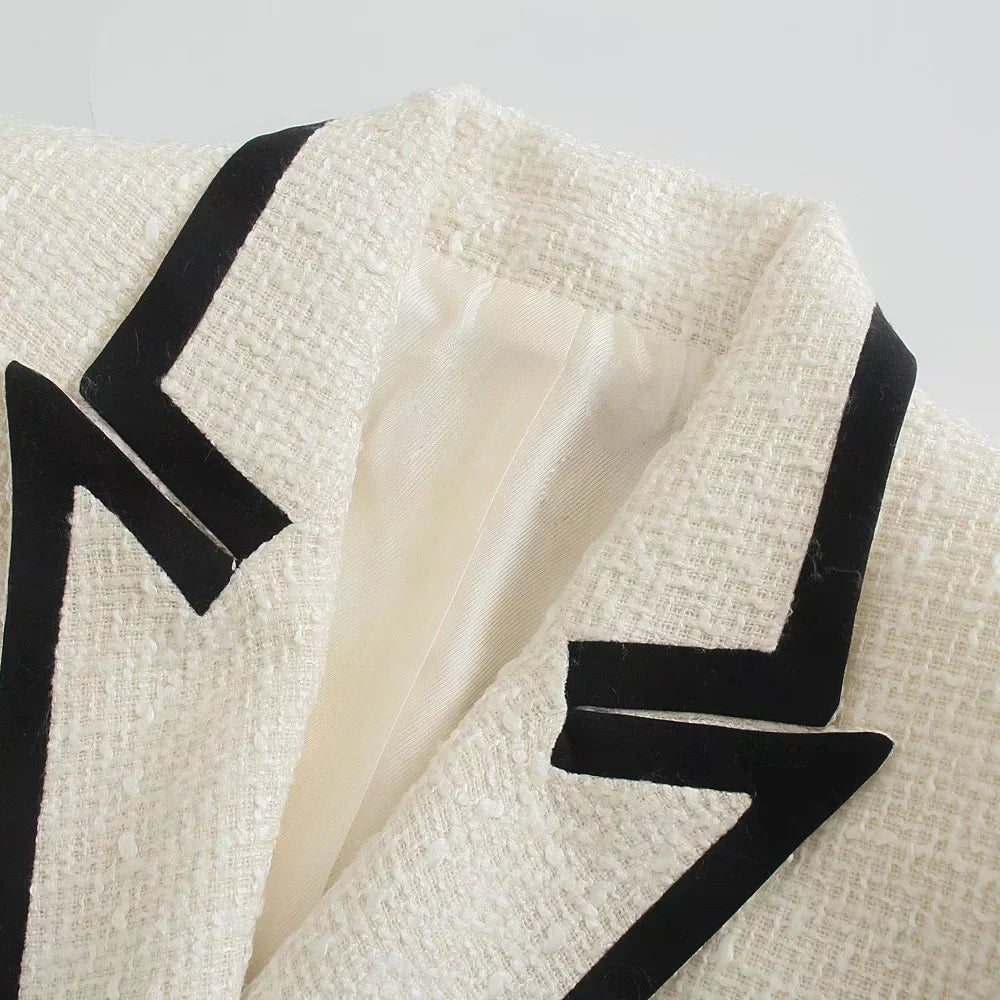 Kvinnors Blazer Syntetfiber Polyester Dubbel-Radig Stängning-5