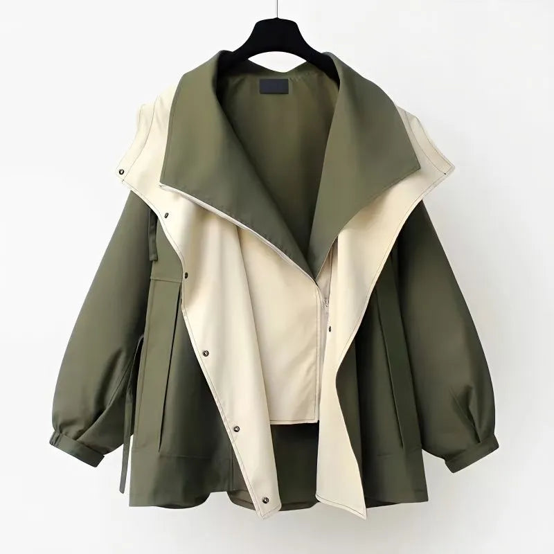 Dam Trenchcoat Lång Klassisk Högkvalitativ Tyg 8