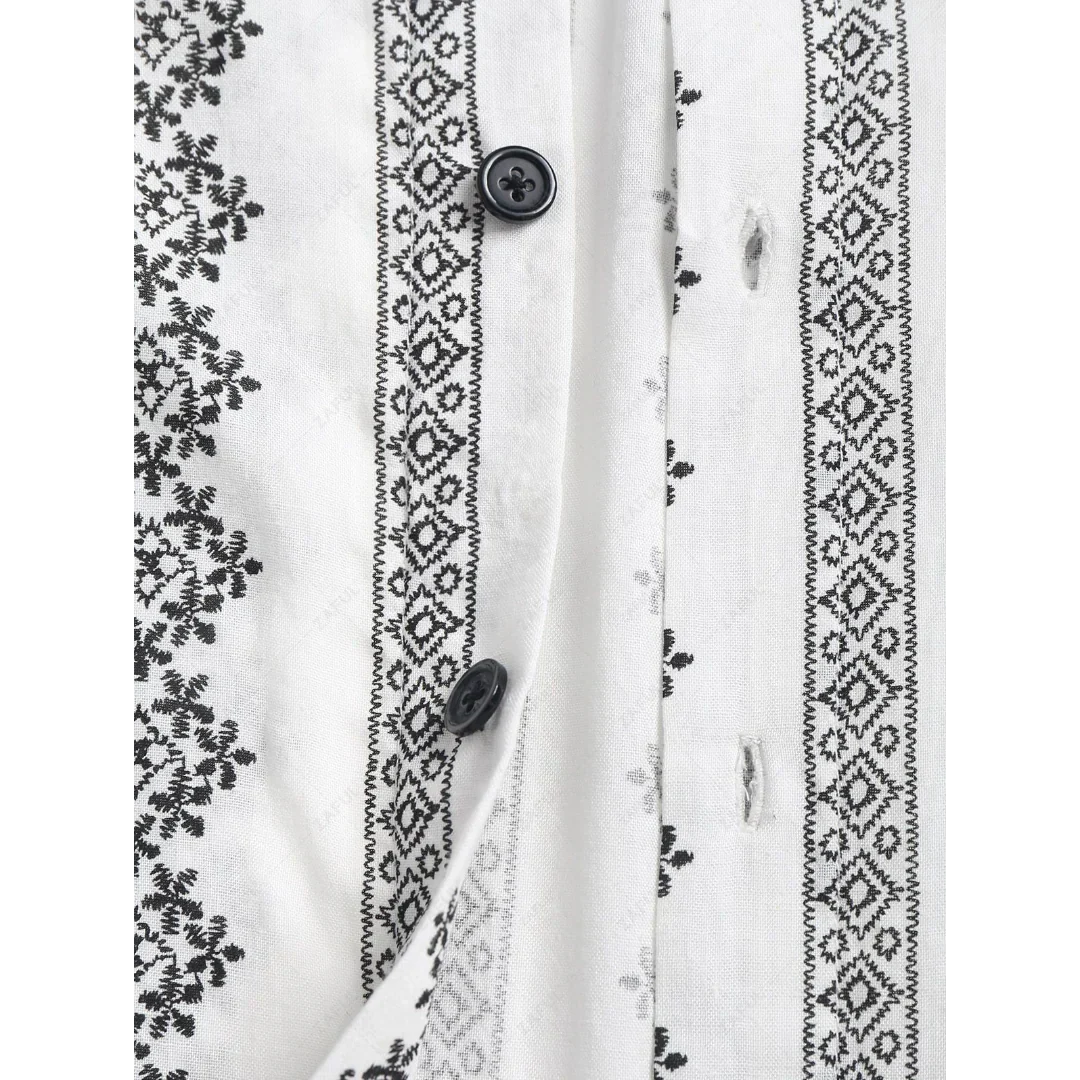 Herrskjorta Modern Bomull med Framficka Stylish Comfort-5