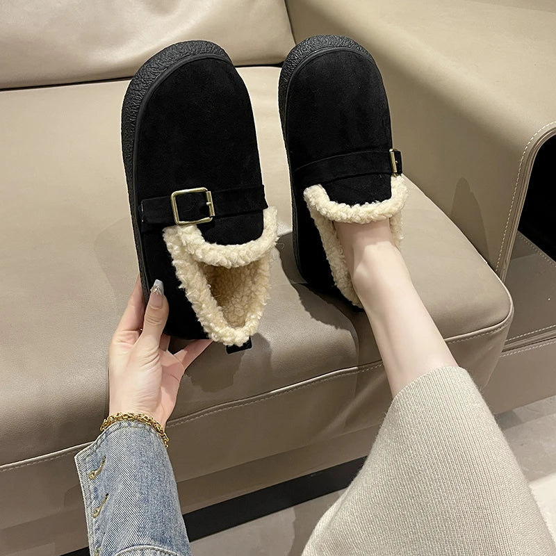 Vinterstövlar Dam Korta Läder med Gummisula och Anti-Slip-5