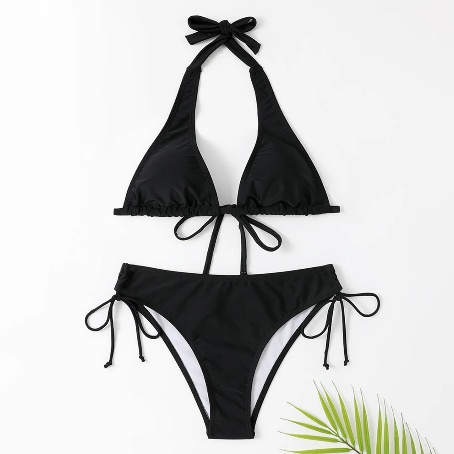 Dam Bikini Set Wrap Design Mjuk Tyg-3