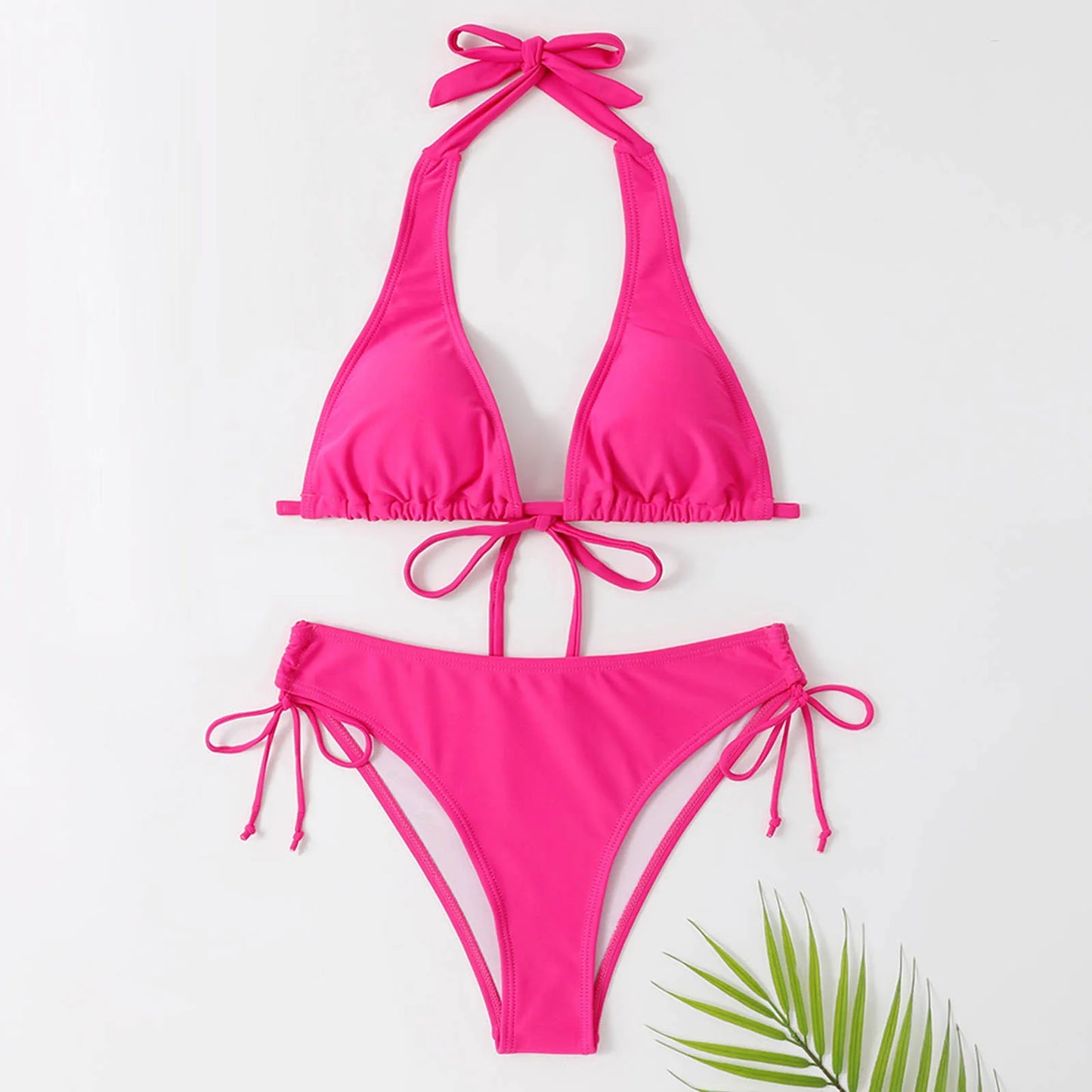 Dam Bikini Set Wrap Design Mjuk Tyg-2