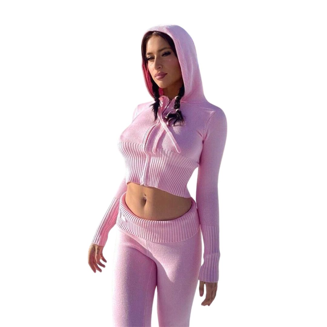 Variant image for Dam Hoodie och Byxor Set Modern Design 100% Bomull-16