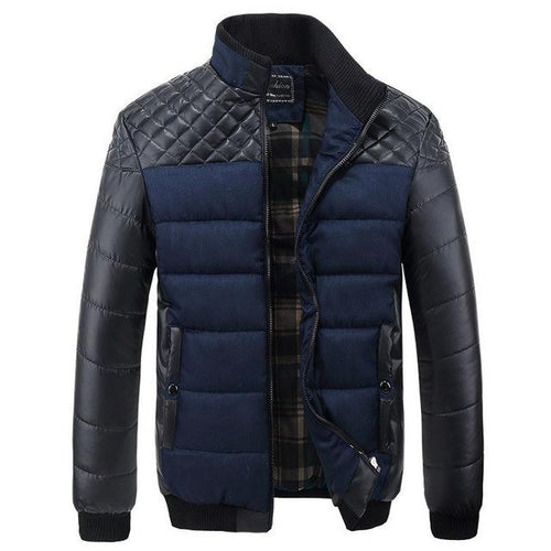 Herr Vinterjacka Sportig Polyester Med Justerbar Huva-1
