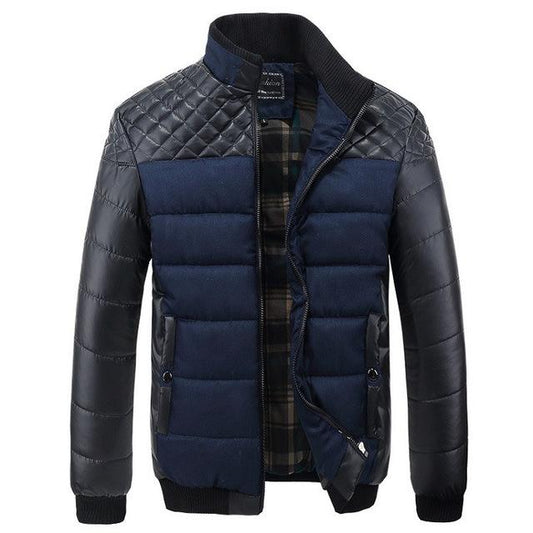 Herr Vinterjacka Sportig Polyester Med Justerbar Huva-1
