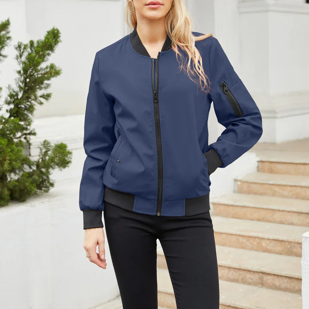 Damjacka Bomber Casual Hållbart Tyg-6