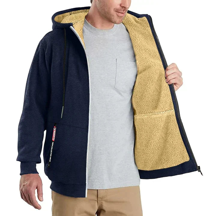 Herrar Huvtröja Dragkedja Fleece Polyester-4